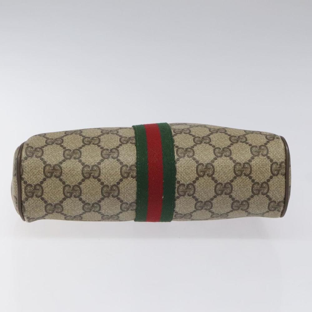 GUCCI GG Supreme Web Sherry Line Clutch Bag PVC Beige Red 89 01 012 Auth th5649 - Picture 6 of 16